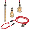Neordic Eldar lampa industrialna wisząca z włącznikiem max 1x20W E27 Czerwony/Oksydowany metal 230V (PL79770) - PAULMANN