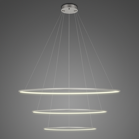Lampa wisząca Ledowe Okręgi No.3 Φ80 cm in 3k srebrna ściemnialna Altavola Design (LA075/P_80_in_3k_silver_dimm) - ALTAVOLA DESIGN