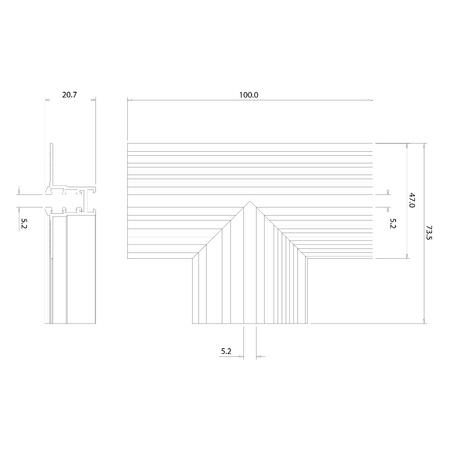 Narożnik podtynk T magnetic track 5mm (ML2321) - Milagro