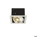 KADUX 1, lampa wpuszczana, jednopunktowa, QPAR111, kwadratowa, biała matowa, maks. 75W (115541) - SLV