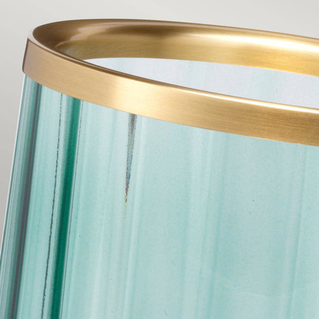 Lampa stołowa Arno - 1 źródło światła - Stary mosiądz i zielone szkło (QN-ARNO-GREEN-AB) - Quintiesse