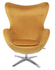 Fotel EGG SZEROKI VELVET musztardowy (KH0101009563) - King Home