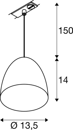 Lampa wisząca do szynoprzewodu 1 fazowego PARA CONE 14 miedź (1008060) - SLV