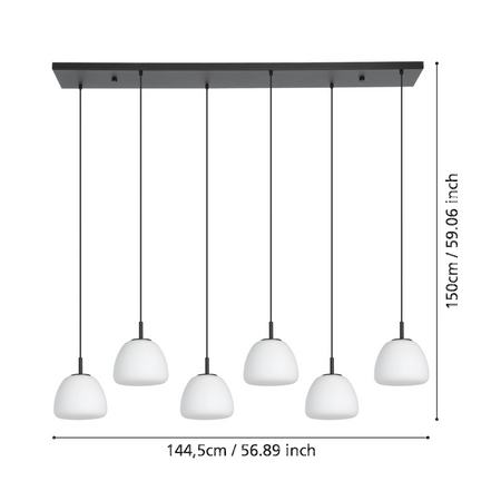 Lampa wisząca BALMES czarna (390203) - EGLO