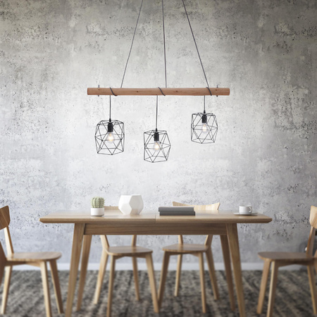 EDGAR LAMPA WISZĄCA CZARNY/DREWNO (15503-18) - Paul Neuhaus