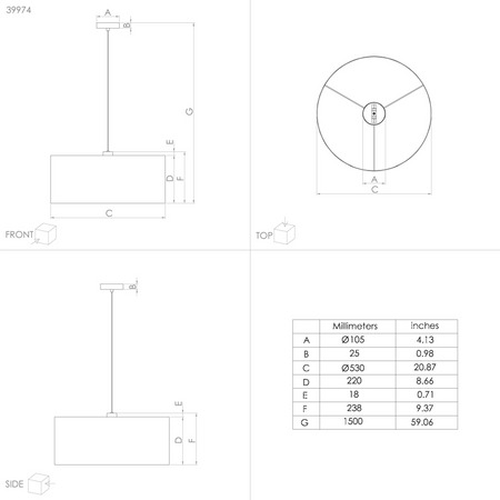 Lampa wisząca CASUARITA czarna (39974) - EGLO