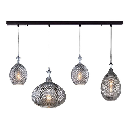 PENDANT LIGHT 4XE27 MAX 40W BLACK (19240 Zambelis) - Zambelis