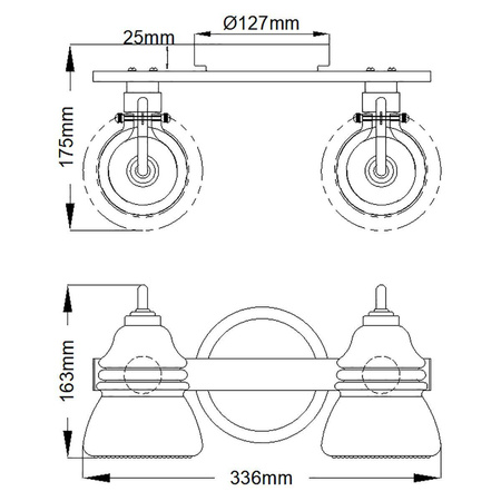 Kinkiet Talland (KL-TALLAND2-PC-BATH) - Elstead Lighting
