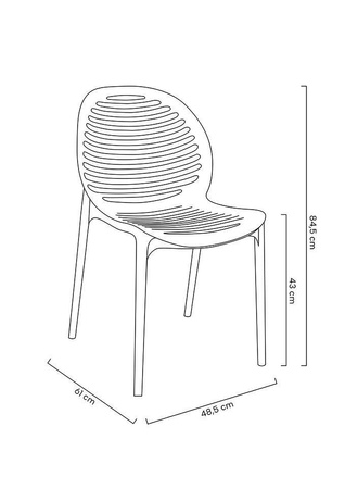 Krzesło SUNNY czarne - polipropylen (KH010100217) - King Home