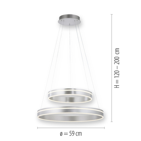 Q-VITO LAMPA WISZĄCA SREBRNY (8420-55) - Paul Neuhaus