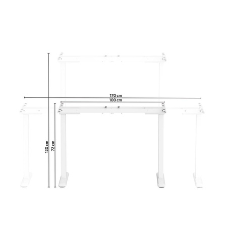 Regulowany stelaż do biurka z dwoma silnikami i ładowarką USB Control Pro Biały (LV0665) - LVN SYSTEM