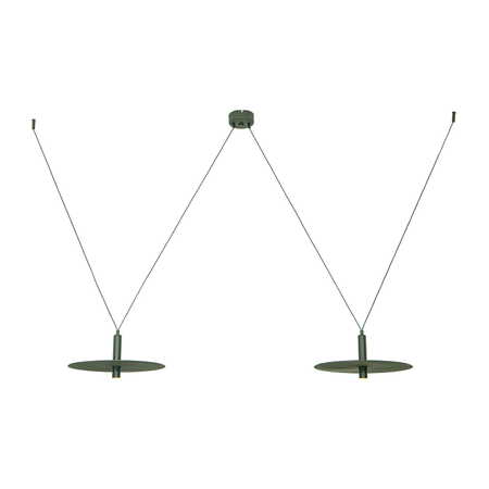 PENDANT LED LIGHT 2X7W 3000K METAL ARMY GREEN (23228 Zambelis) - Zambelis