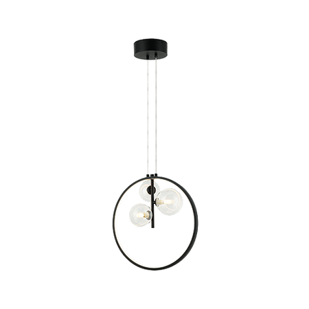PENDANT LED LIGHT 20W +3XG9 METAL GLASS BLACK (22064 Zambelis) - Zambelis