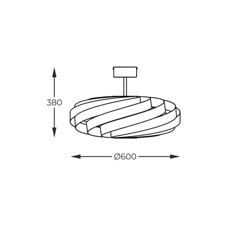 Lampa sufitowa VENTO 60 cm czarna (1131) - Zuma Line