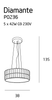Lampa wisząca mała Diamante (P0236) Max Ligt - żyrandol