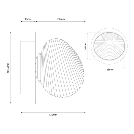 Kinkiet / lampa sufitowa BOLLA SMOKED 3W LED (ML1431) - Milagro