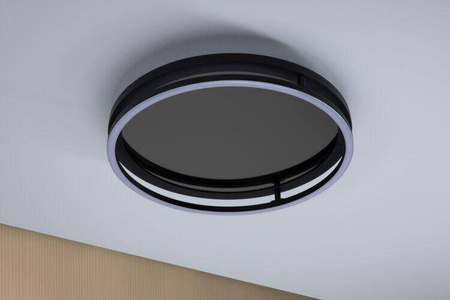 Plafoniera SPACEGLOW ONE LED 3D DIM RGB rainbow 38W 3900lm 3000-6500K pilot  230V czarny matowy / metal (PL71056) - PAULMANN