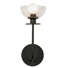 Kinkiet Sylvia - 1 źródło światła - Matowa czerń (ALM-SYLVIA-1WB-BK-CL) - Elstead Lighting