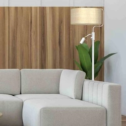 Lampa podłogowa MARSHALL WHITE / RATTAN (MLP7492) - Milagro