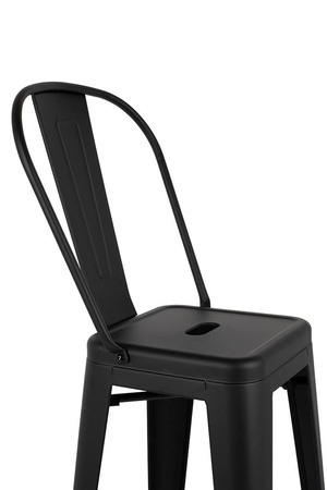 Krzesło barowe TOWER BIG BACK 76  (Paris) czarne (KH010100964) - King Home
