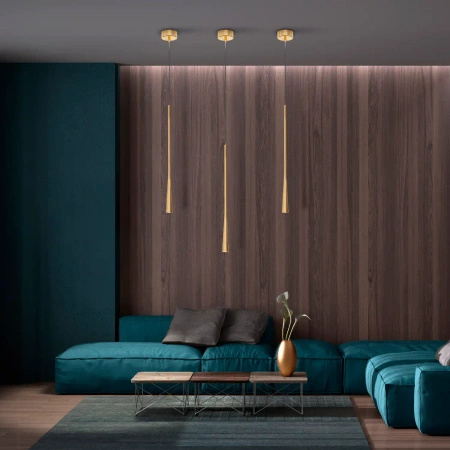 Pojedyncza Lampa Wisząca Elysia 1xLED złota  (PL0121-GD) - Yaskr