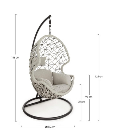 BIZZOTTO fotel wiszący ogrodowy KELLY (0661695) - Bizzotto