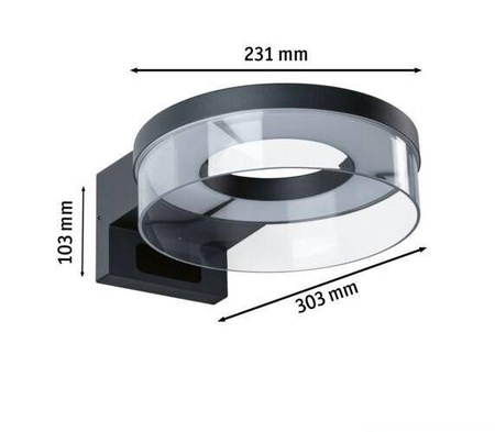 Oprawa elewacyjna CAPERA LED SH Zigbee12,5W 800lm 2200K-3000K czujnik ruchu i zmierzchu IP44 230V antracyt / aluminium (PL93113) - PAULMANN