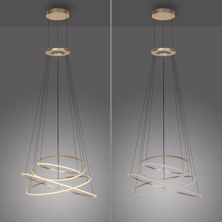 Lampa na pilota, z płynną regulacją wysokości PURE E-FLYING RINGS BRĄZOWA (2566-97) - Paul Neuhaus