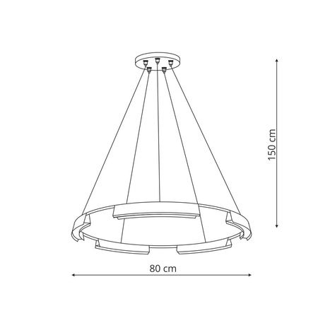 Lampa wisząca Tura 80 cm czarna LED CCT (LP-9786/1P 80cm BK) - Light Prestige