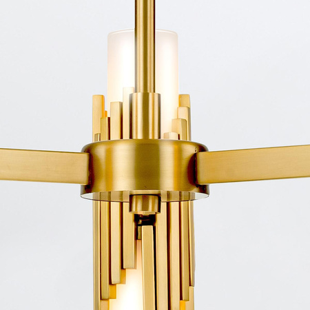 Żyrandol Marvele - 6 źródeł światła - Postarzany mosiądz (MARVELE6-AB-OPAL) - Elstead Lighting