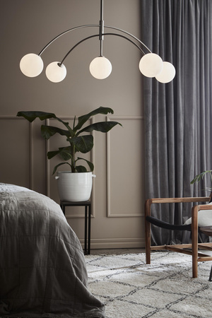 Lampa wisząca HEAVEN Pendant 5L Steel/Opal