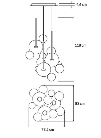 Lampa wisząca CAPRI DISC 3 (XCP9148-3A) - King Home