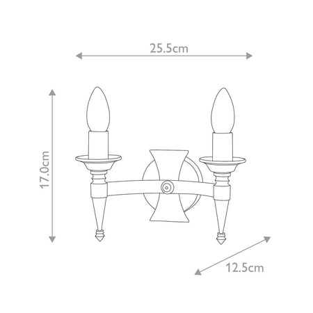Kinkiet Saxon (SAX2-BLK) - Elstead Lighting