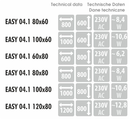 Lustro EASY 04.1 - MCJ barwa zimna