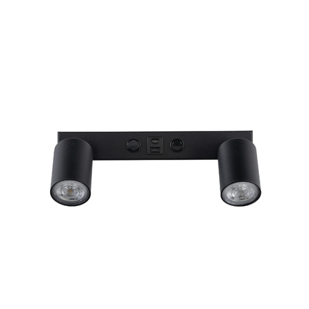 NEX BLACK KINKIET 2XGU10 / USB (11356) - TK Lighting