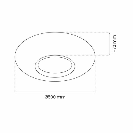 Plafon TOKYO GOLD 48W ?500 mm + Pilot (ML8125) - Milagro