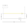PENDANT LED LIGHT 2X7W + 20W 3000K MARBLE BLACK (23251 Zambelis) - Zambelis