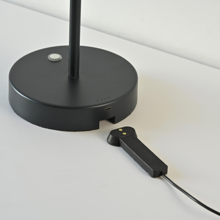 Przenośna, ładowana lampa stołowa PURE FALLING RINGS CZARNA (4503-18) - Paul Neuhaus