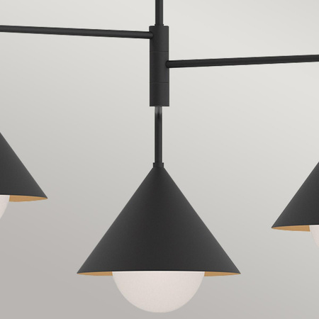 Żyrandol Remyck - 3 źródła światła - Matowa czerń (ALM-REMYCK3-BK) - Elstead Lighting