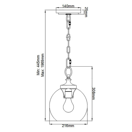 Lampa wisząca Tabby (FE-TABBY-P-S) - Elstead Lighting