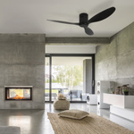 FAN CEILING 40W  MATT BLACK  BLADES REMOTE CONTROL TUYA WIFI INCLUDED (20257 Zambelis) - Zambelis