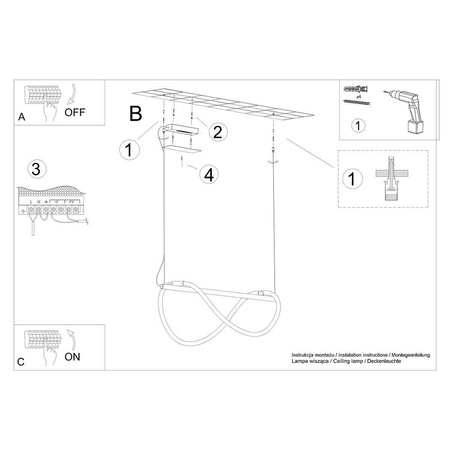 Lampa wisząca GALAKSE 84 czarna LED 2700-6500K (TH.279) - Thoro Lighting