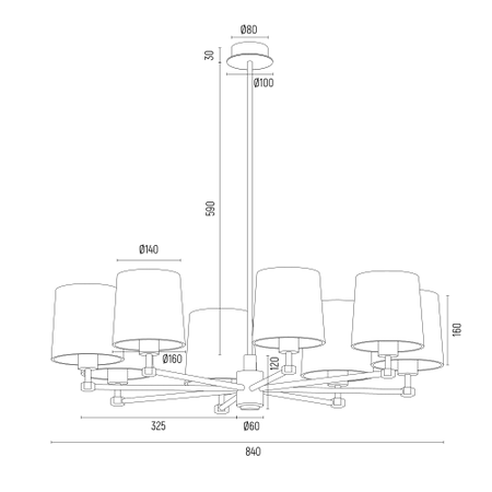 Żyrandol PRINCETON (5071-ARG) - Argon