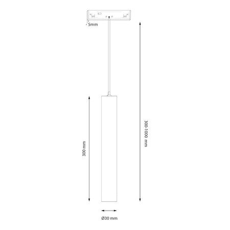 Lampa wisząca do szyny Magnetic track pendant tube 5mm 5W 4000K (ML2157) - Milagro