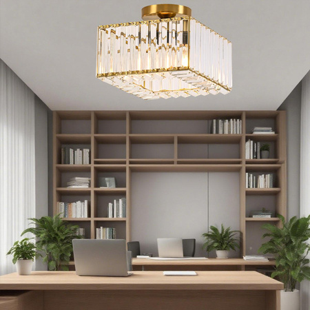 Kwadratowy plafon Vetro złoty 1xE27 (LP-2910/1C GD square) - Light Prestige