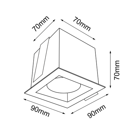Lampa wpuszczana Cage in mini 1-1 - Czarna   (3032) - Brosline