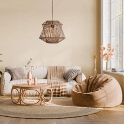 Lampa wisząca Boho bambusowa 46x46x140cm (55706-017) - DIJK
