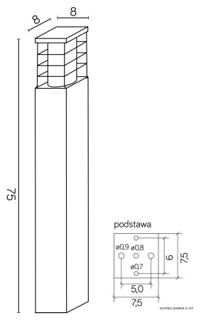 Słupek ogrodowy (RADO II 1 BL) - SU-MA