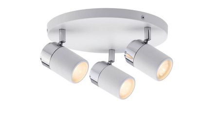 Spotlight Zyli IP44 Rondell max. 3x10W GU10 Biały/Chrom 230V Metal (PL66712) - PAULMANN