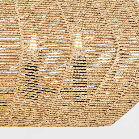 Rattanowa lampa wisząca Luca - 5 źródeł światła - karmelowy beż (QN-LUCA-5P-M-BK-CAM) - Quintiesse